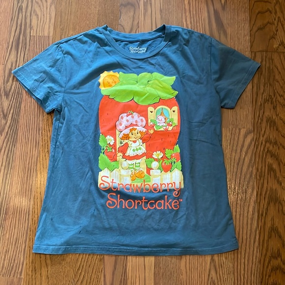 Strawberry Shortcake Tops - Like new Strawberry Shortcake tee shirt. Slate blue in color.